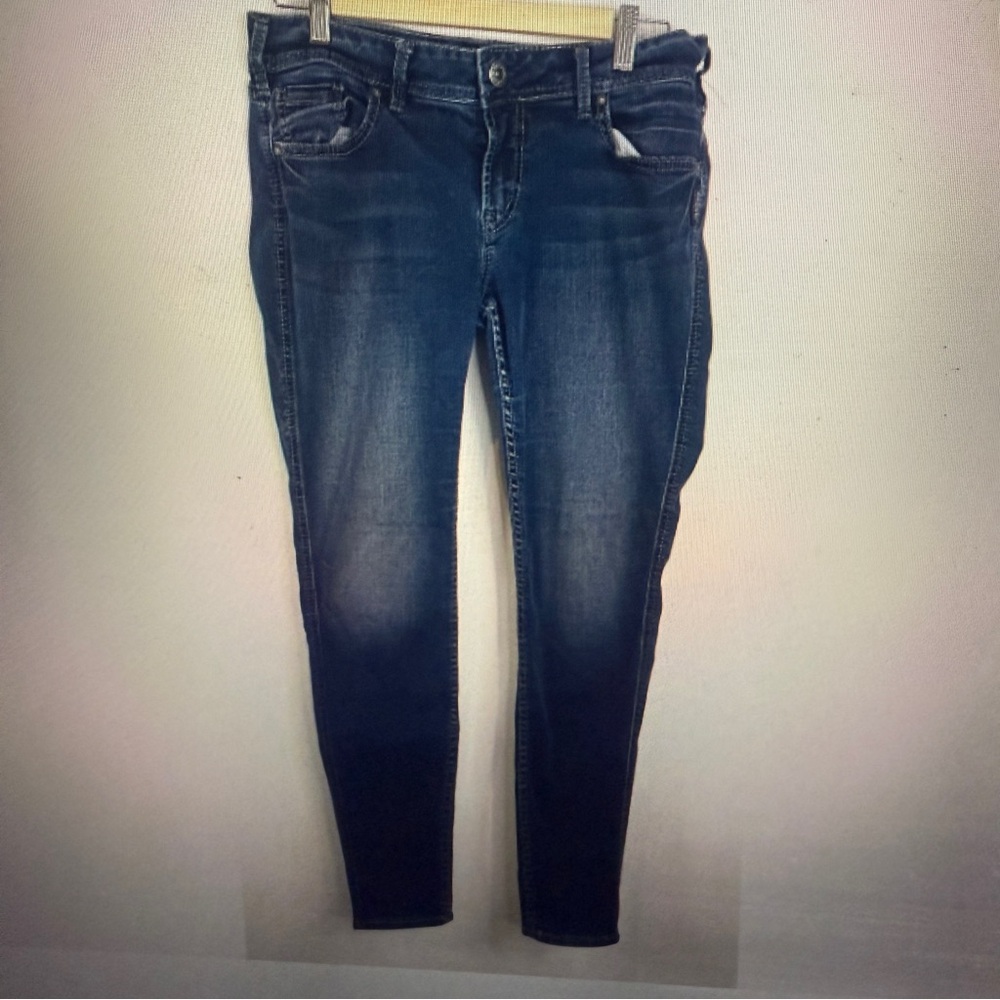 Silver Jeans Suki Mid Skinny Womens Size 30x31 Blue Medium Wash Super Stretch